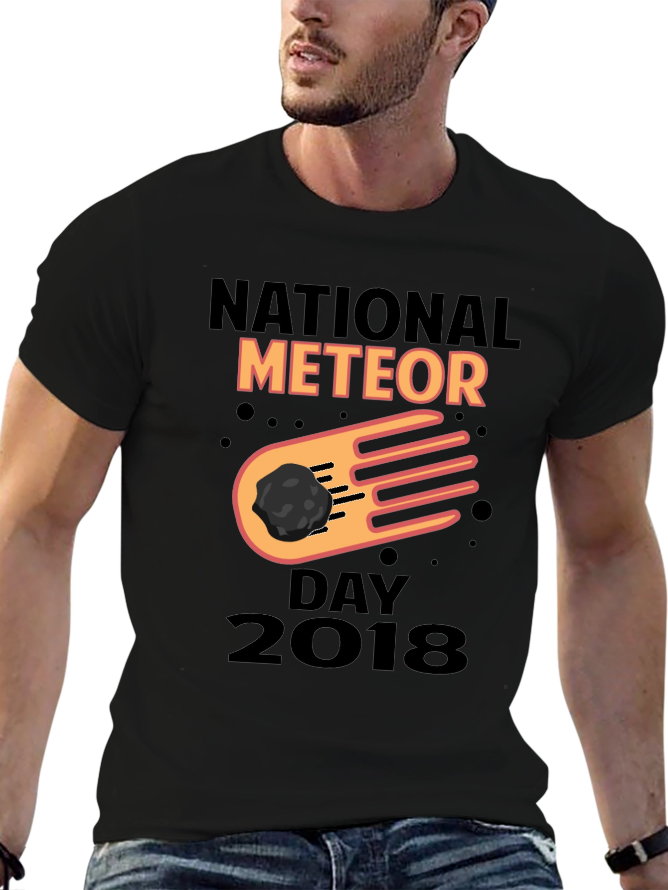 National Meteor Day 2018 Black Graphic T-Shirt
