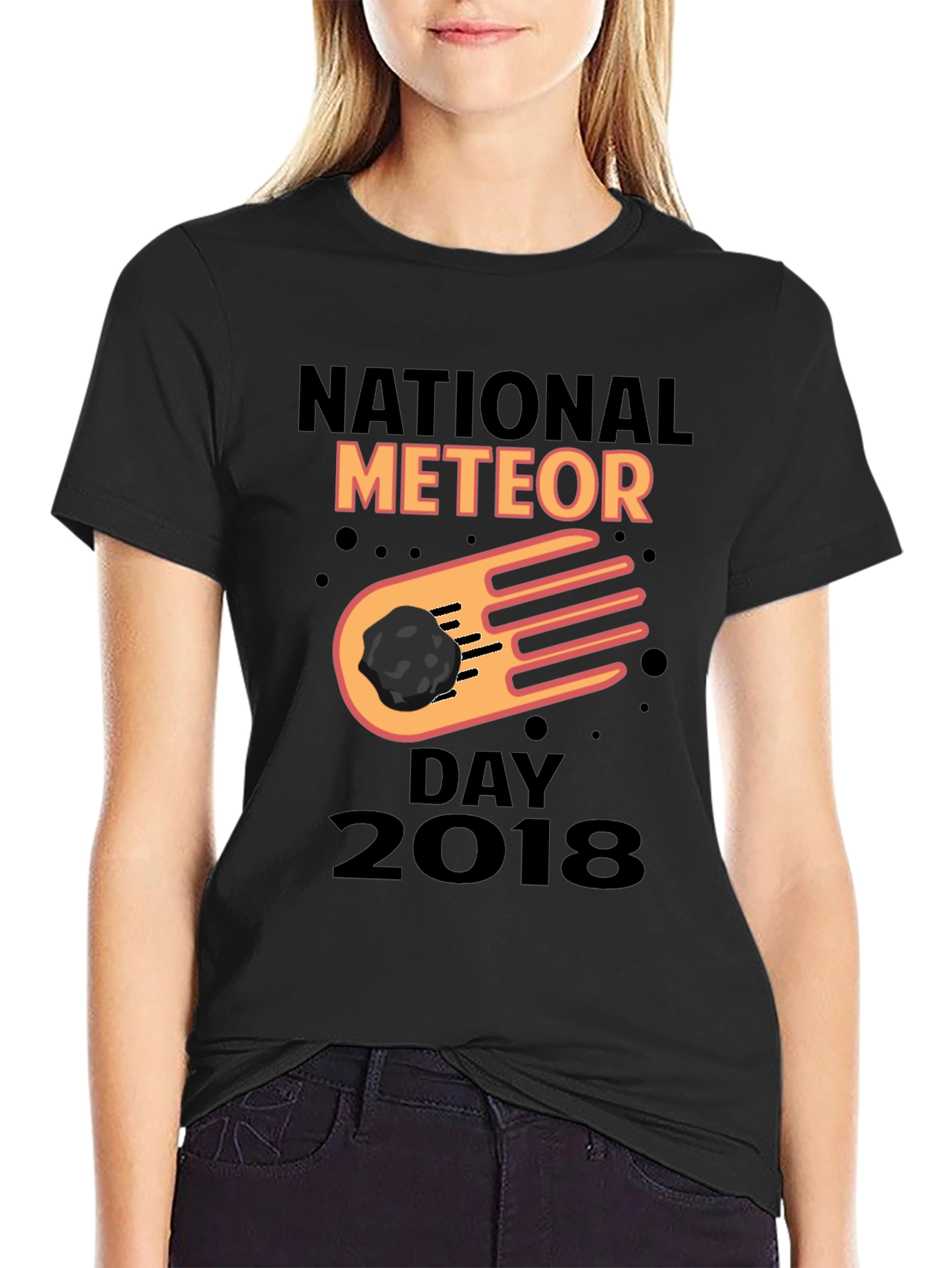 National Meteor Day 2018 Black Graphic T-Shirt