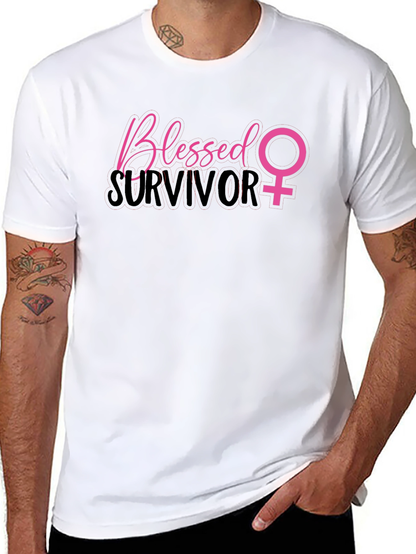 Blessed Survivor T-Shirt - Breast Cancer Awareness