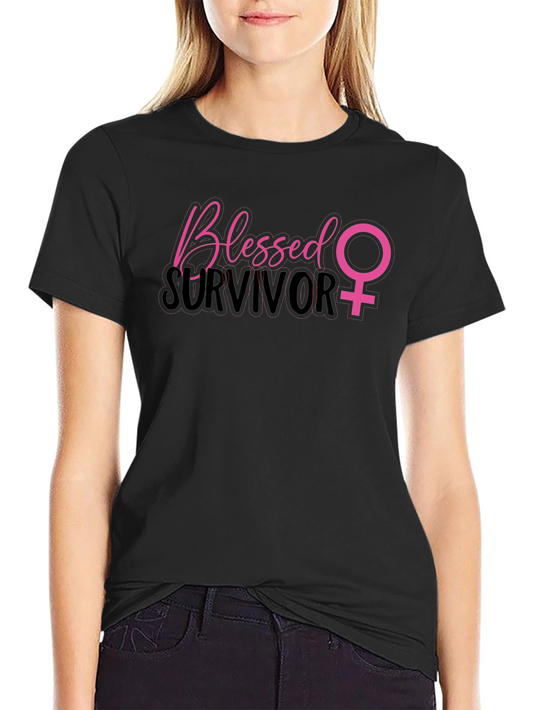 Blessed Survivor T-Shirt - Breast Cancer Awareness