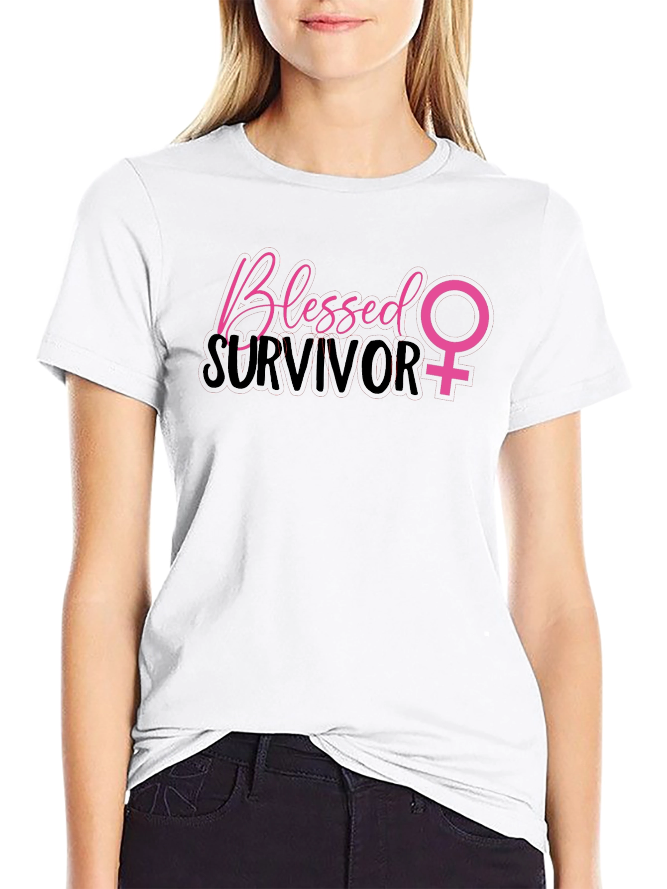 Blessed Survivor T-Shirt - Breast Cancer Awareness