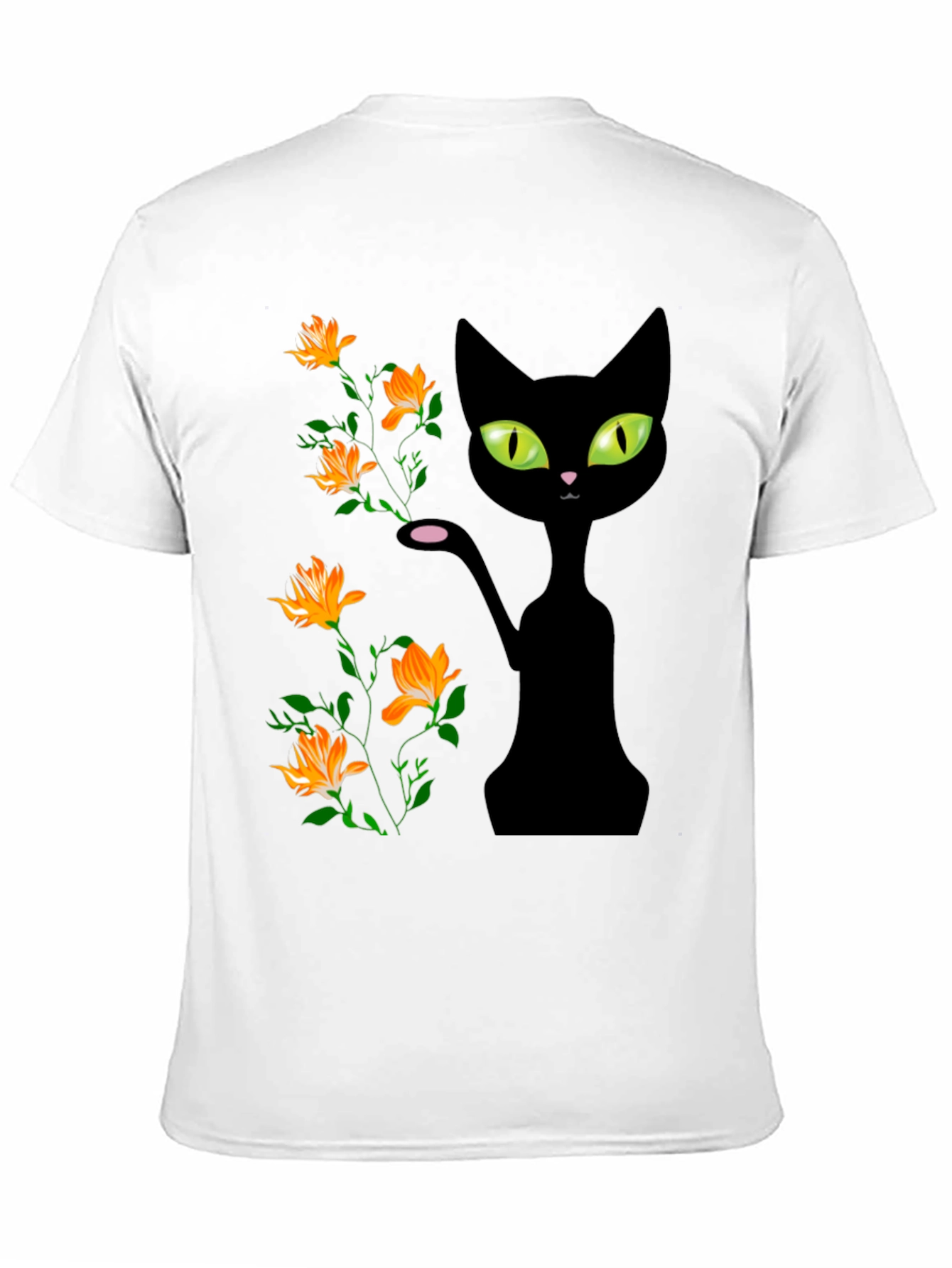 Black Cat Floral T-Shirt
