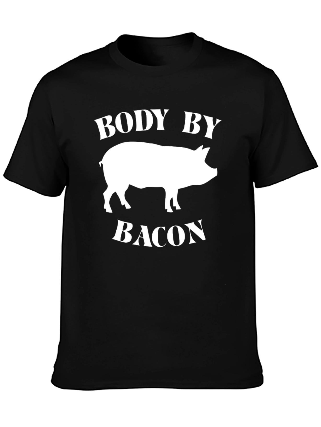 Body by Bacon T-Shirt - Funny Pig Graphic Tee