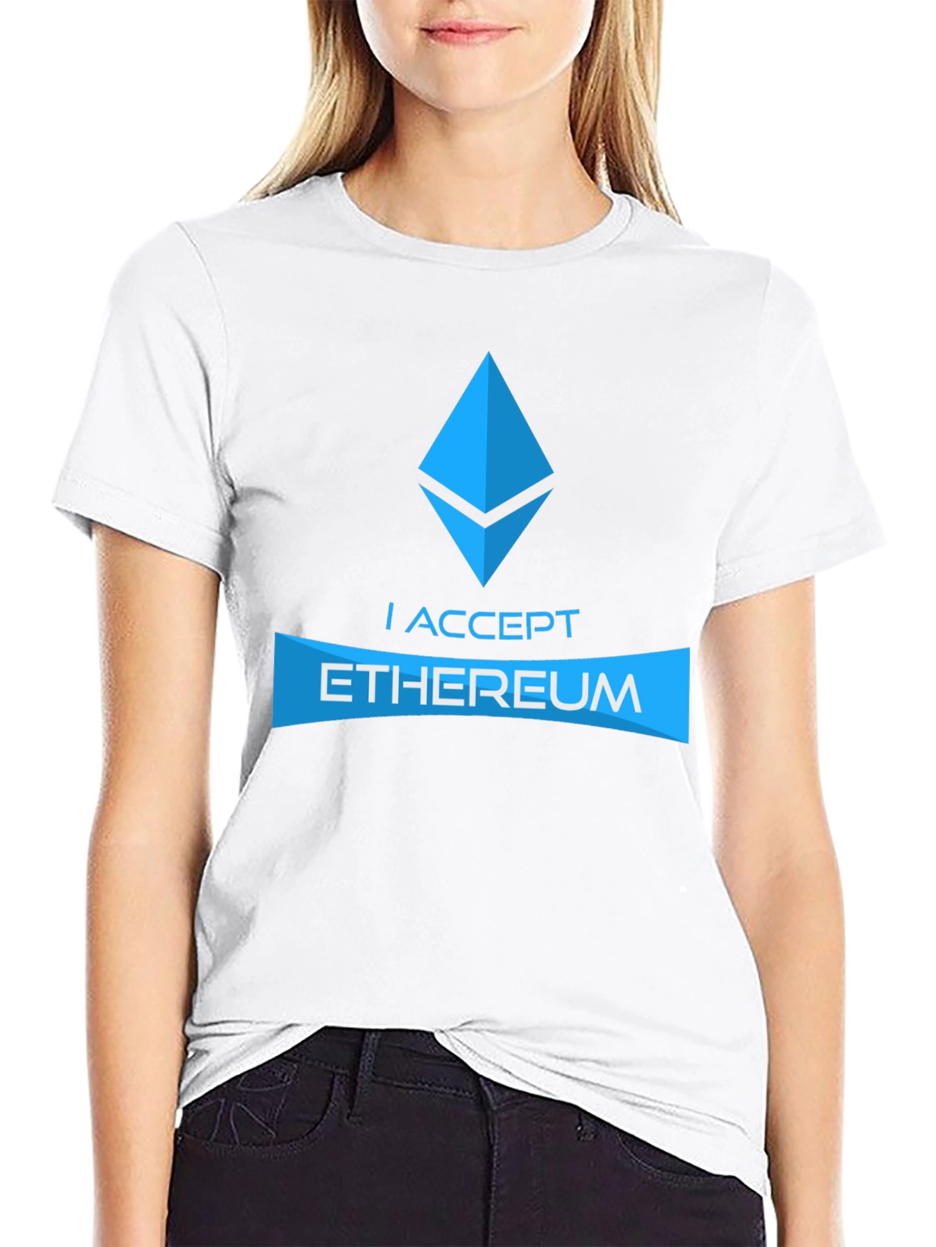 I Accept Ethereum Black T-Shirt Crypto Currency Tee