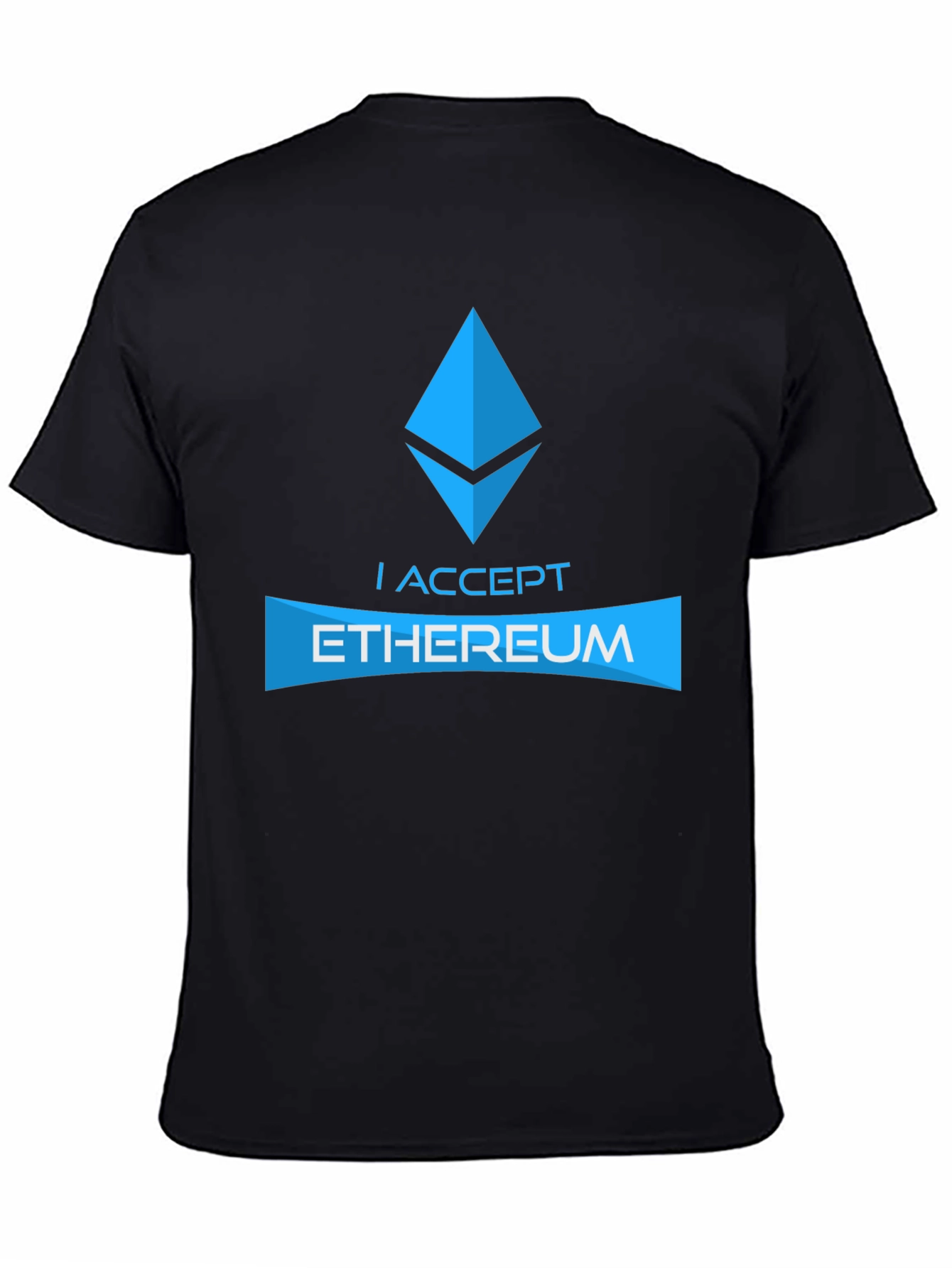 I Accept Ethereum Black T-Shirt Crypto Currency Tee