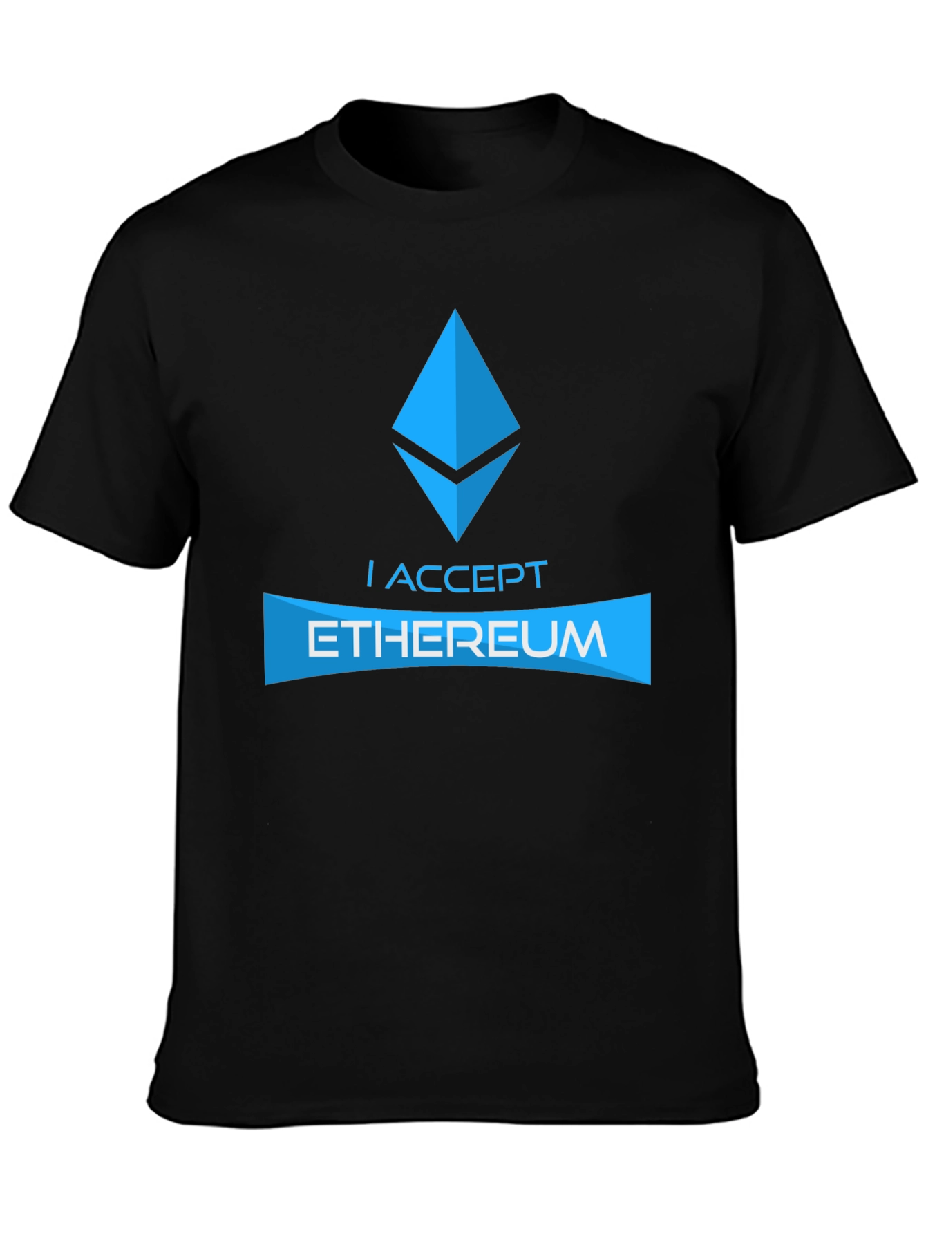 I Accept Ethereum Black T-Shirt Crypto Currency Tee