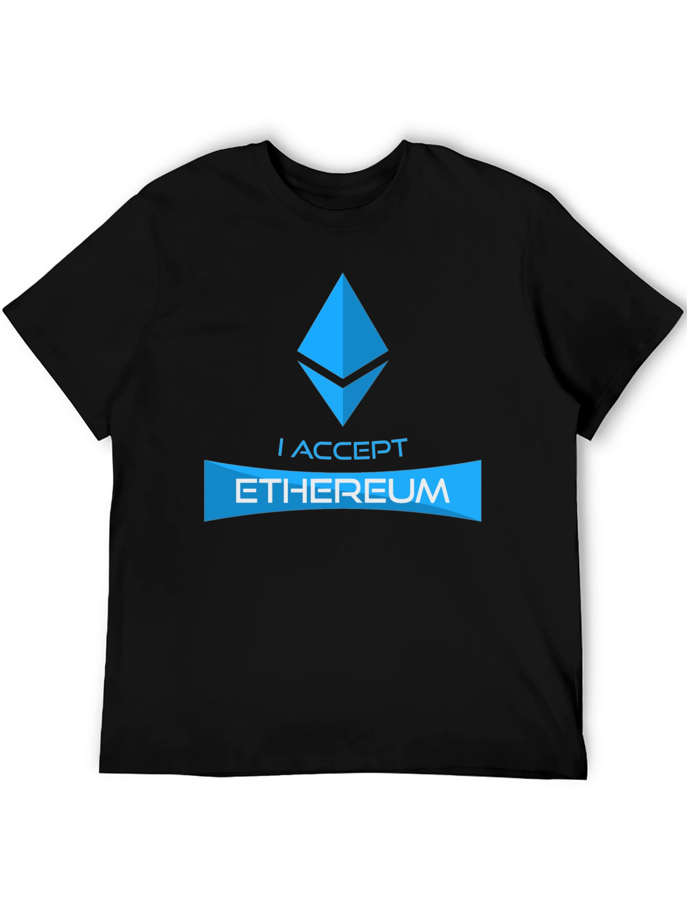 I Accept Ethereum Black T-Shirt Crypto Currency Tee