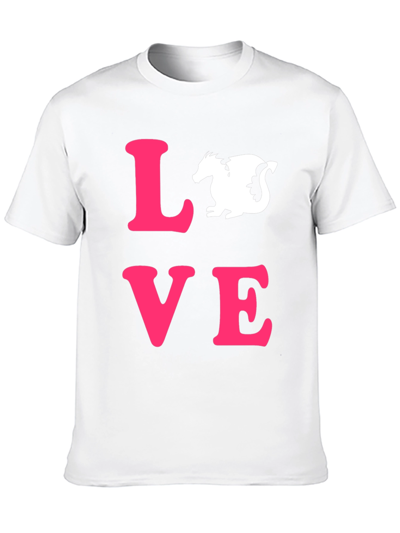 Love Dragon Graphic Tee - Black Cotton Casual T-Shirt