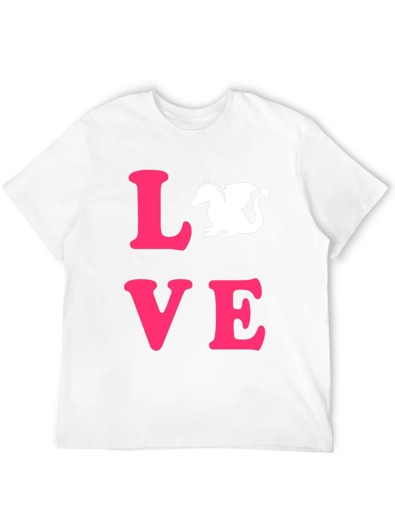 Love Dragon Graphic Tee - Black Cotton Casual T-Shirt