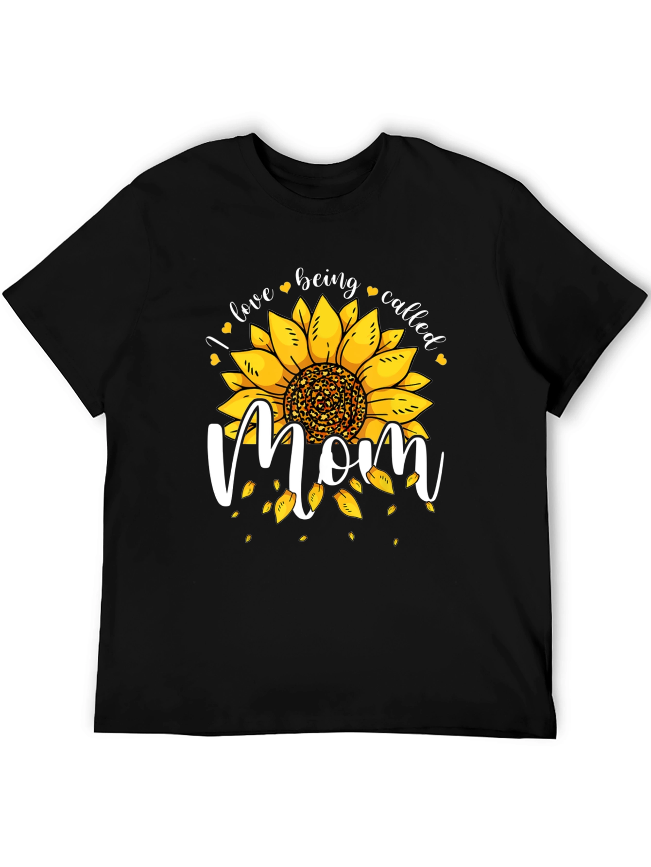 Sunflower Mom Graphic Tee - Black Cotton Blend
