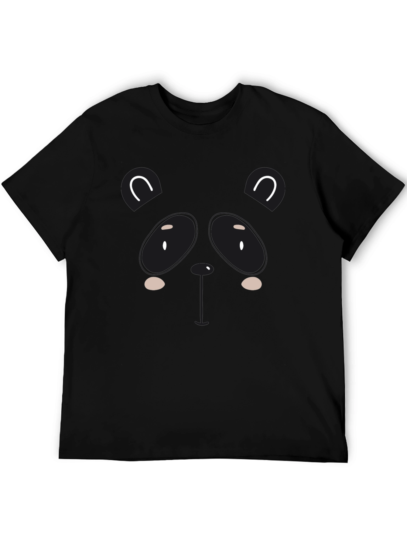 Cute Panda Graphic Black T-Shirt