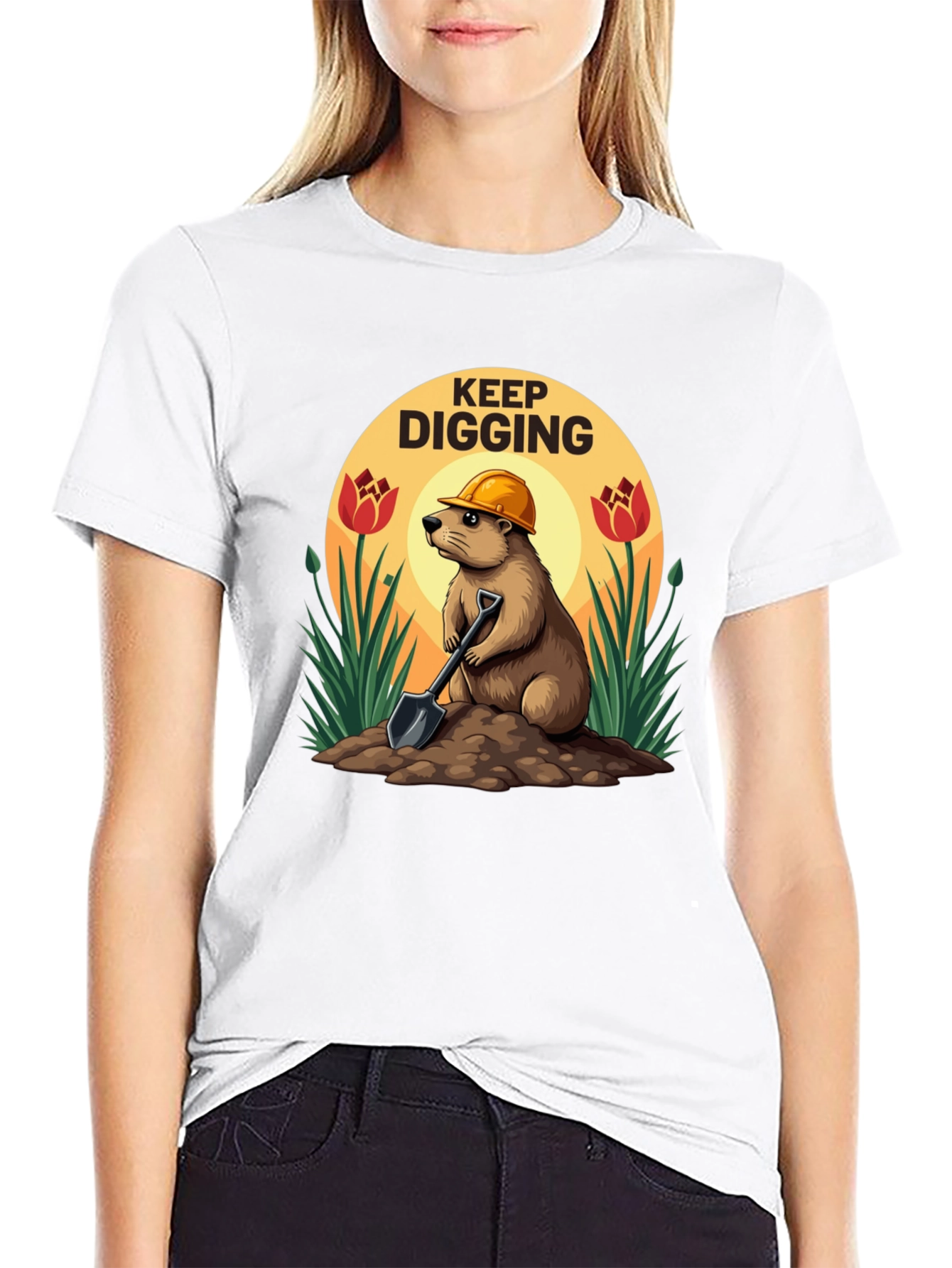 Keep Digging T-Shirt Funny Mole