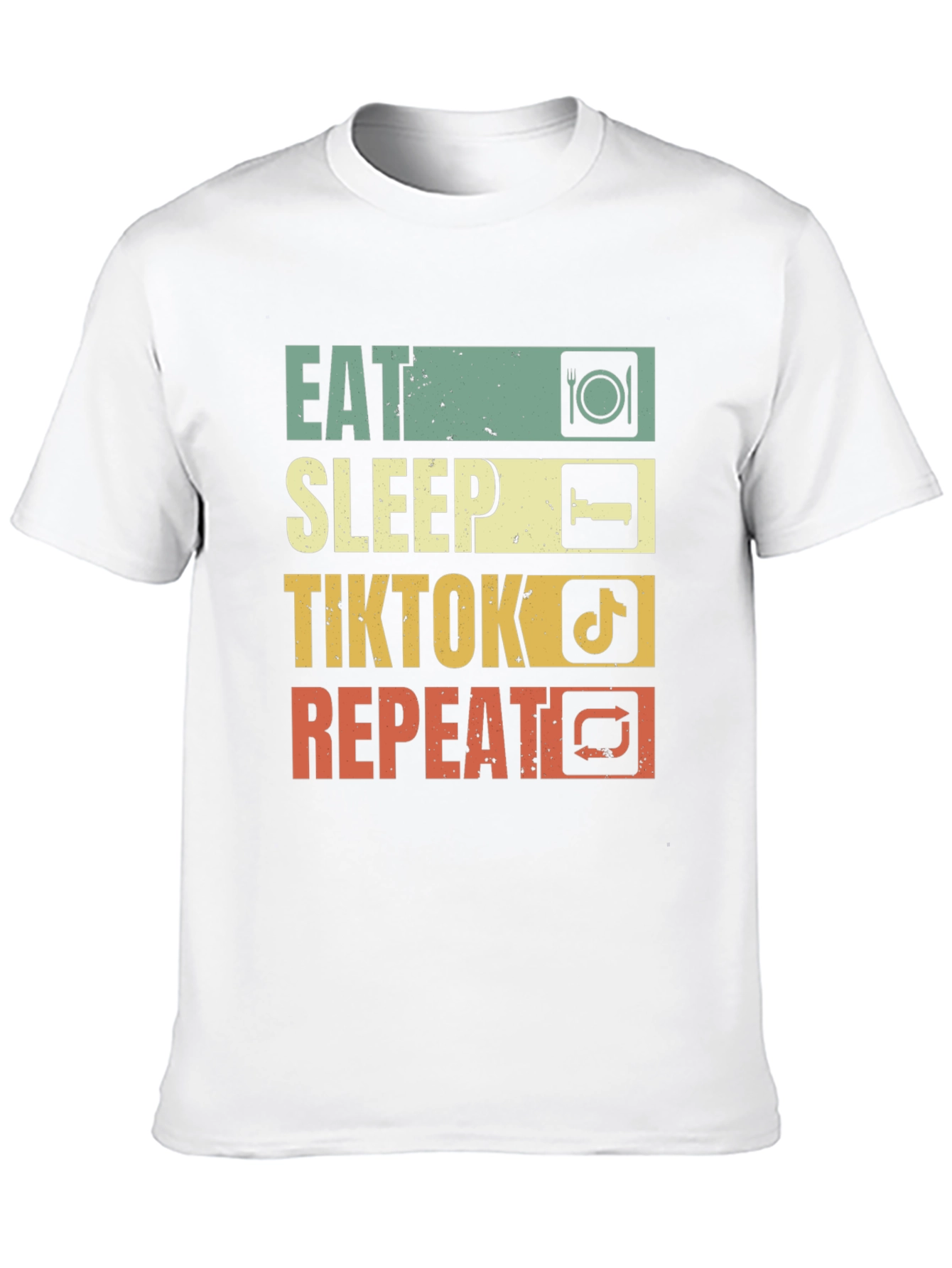 Eat Sleep TikTok Repeat Black T-Shirt