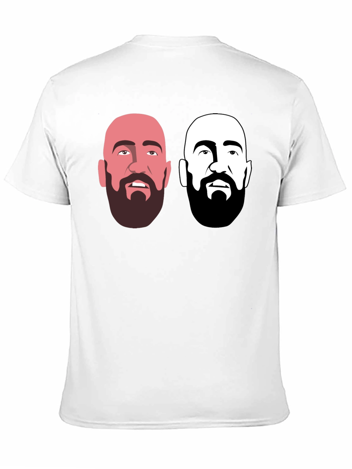 Mens Black Graphic T-Shirt - Bearded Faces Design