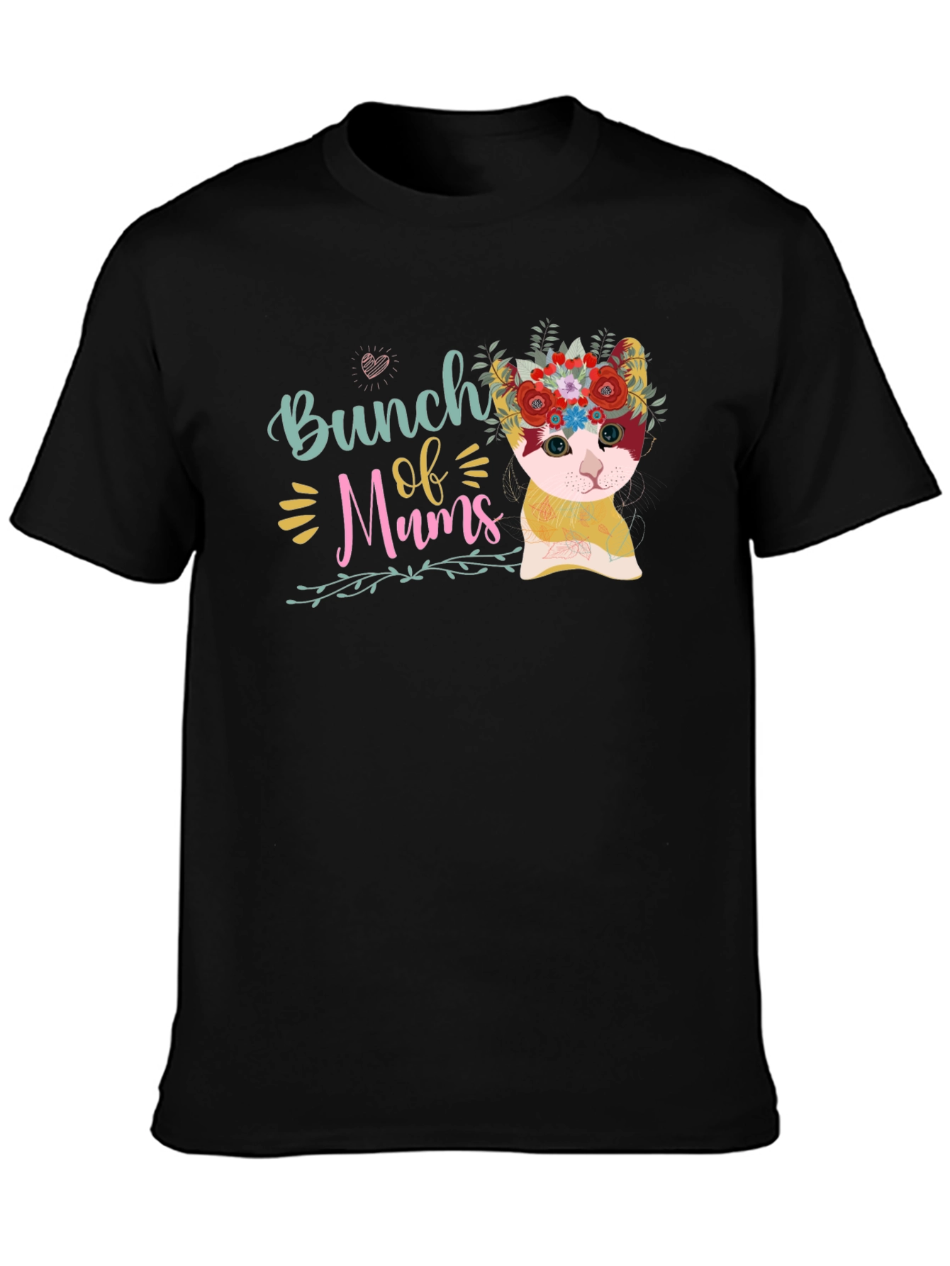 Bunch of Mums Floral Cat T-Shirt