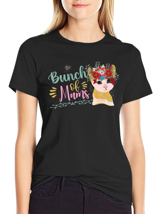 Bunch of Mums Floral Cat T-Shirt