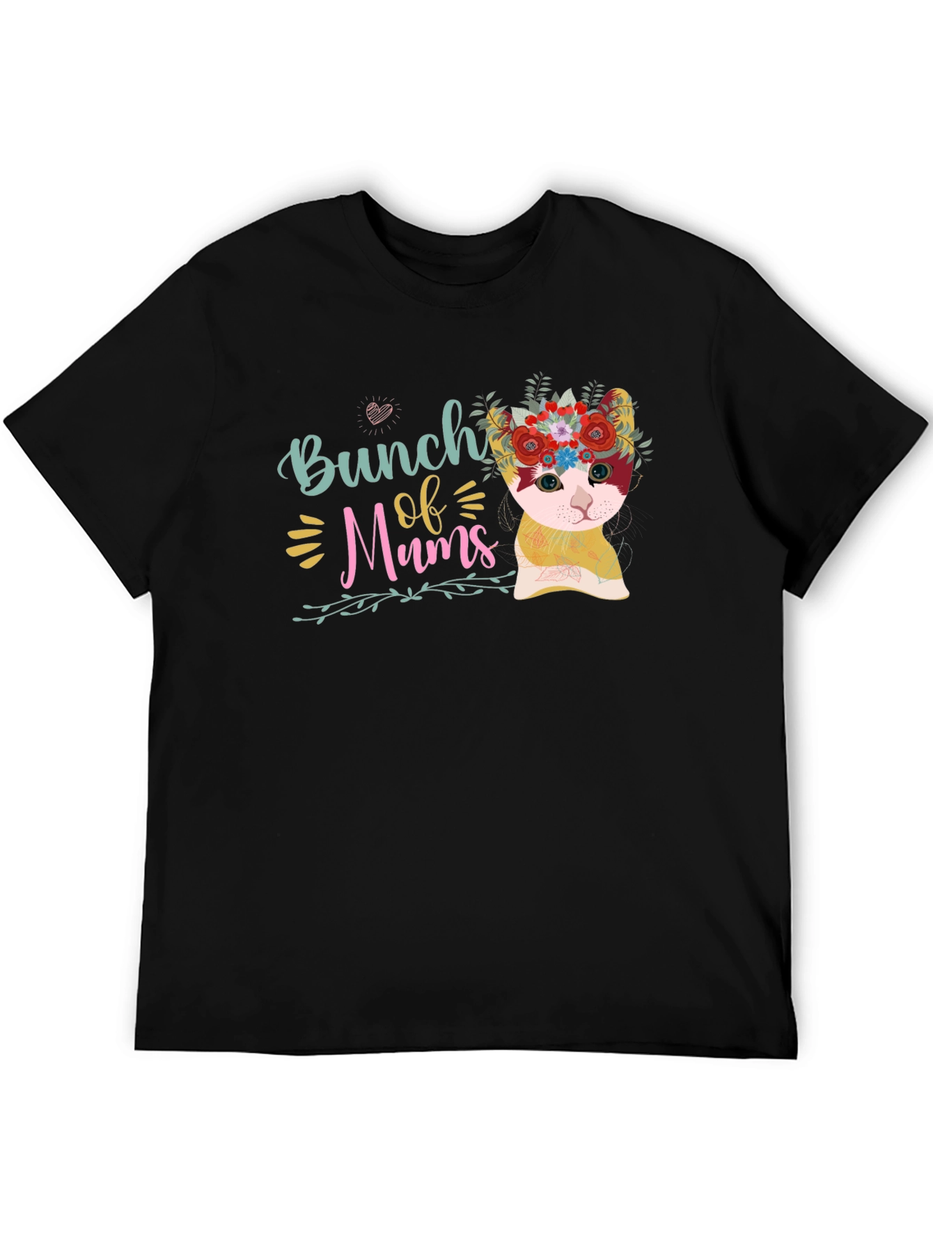 Bunch of Mums Floral Cat T-Shirt