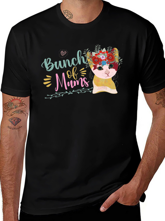 Bunch of Mums Floral Cat T-Shirt