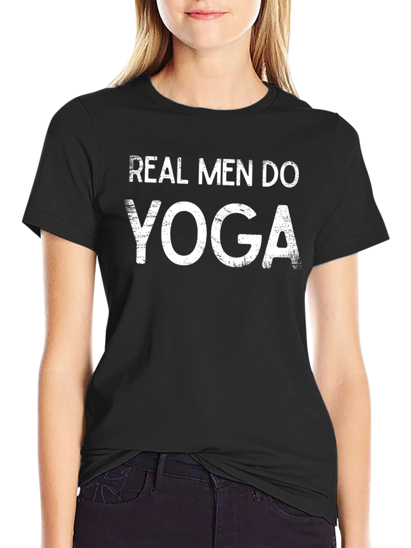 Real Men Do Yoga Black T-Shirt