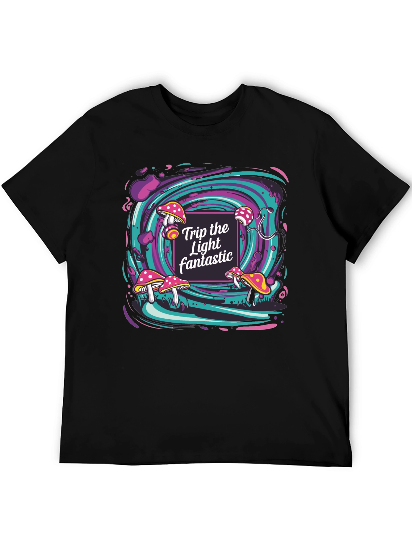 Psychedelic Mushroom Trip T-Shirt - Light Fantastic Design