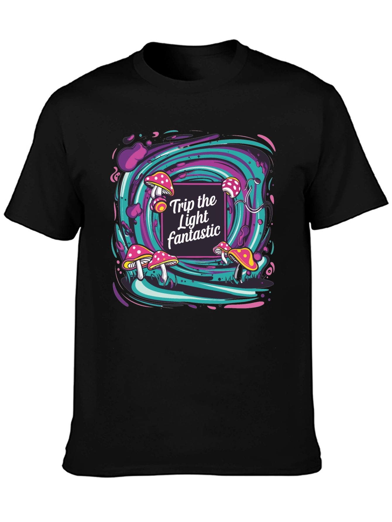 Psychedelic Mushroom Trip T-Shirt - Light Fantastic Design