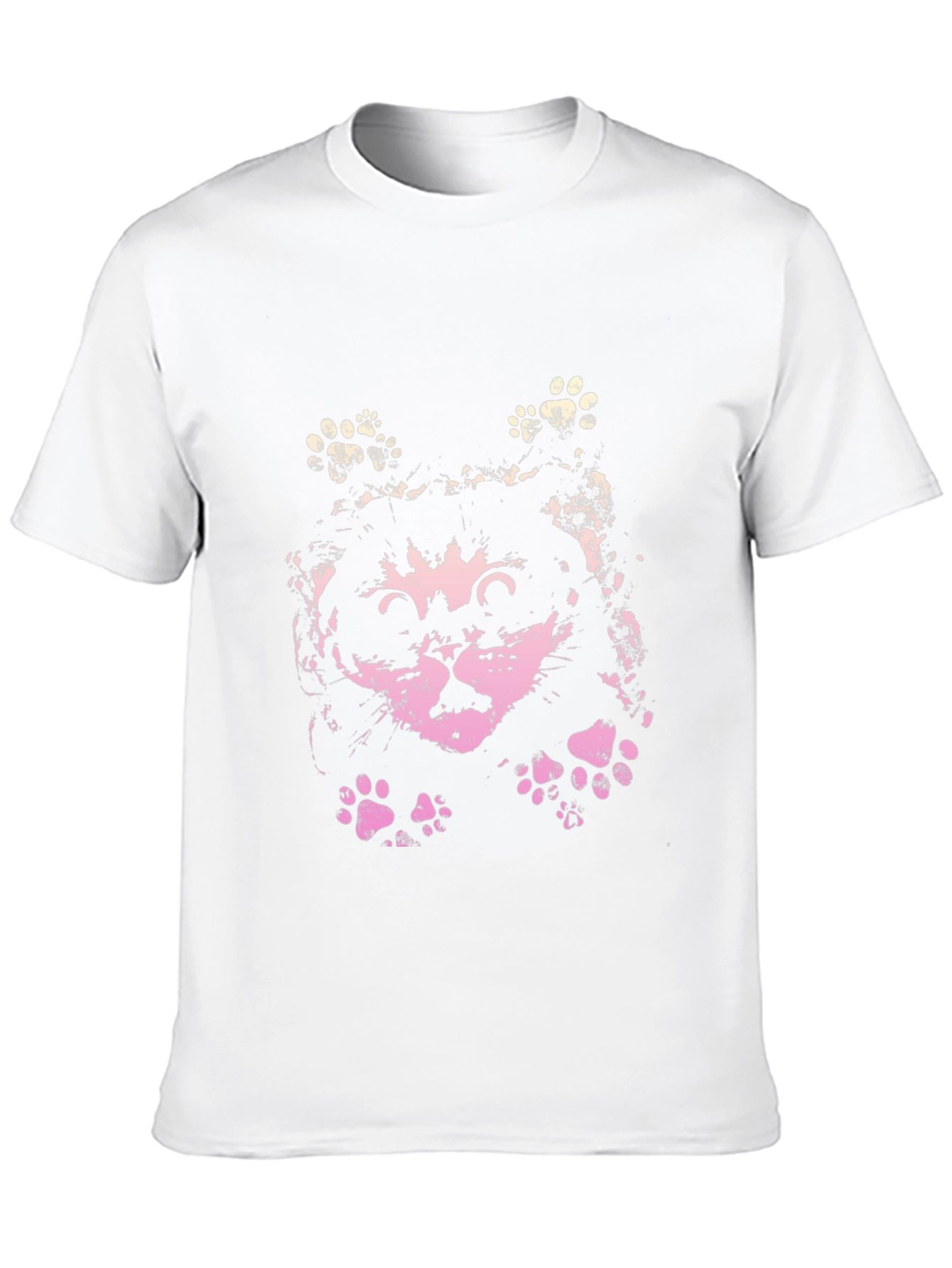 Cute Cat Graphic Print Black T-Shirt