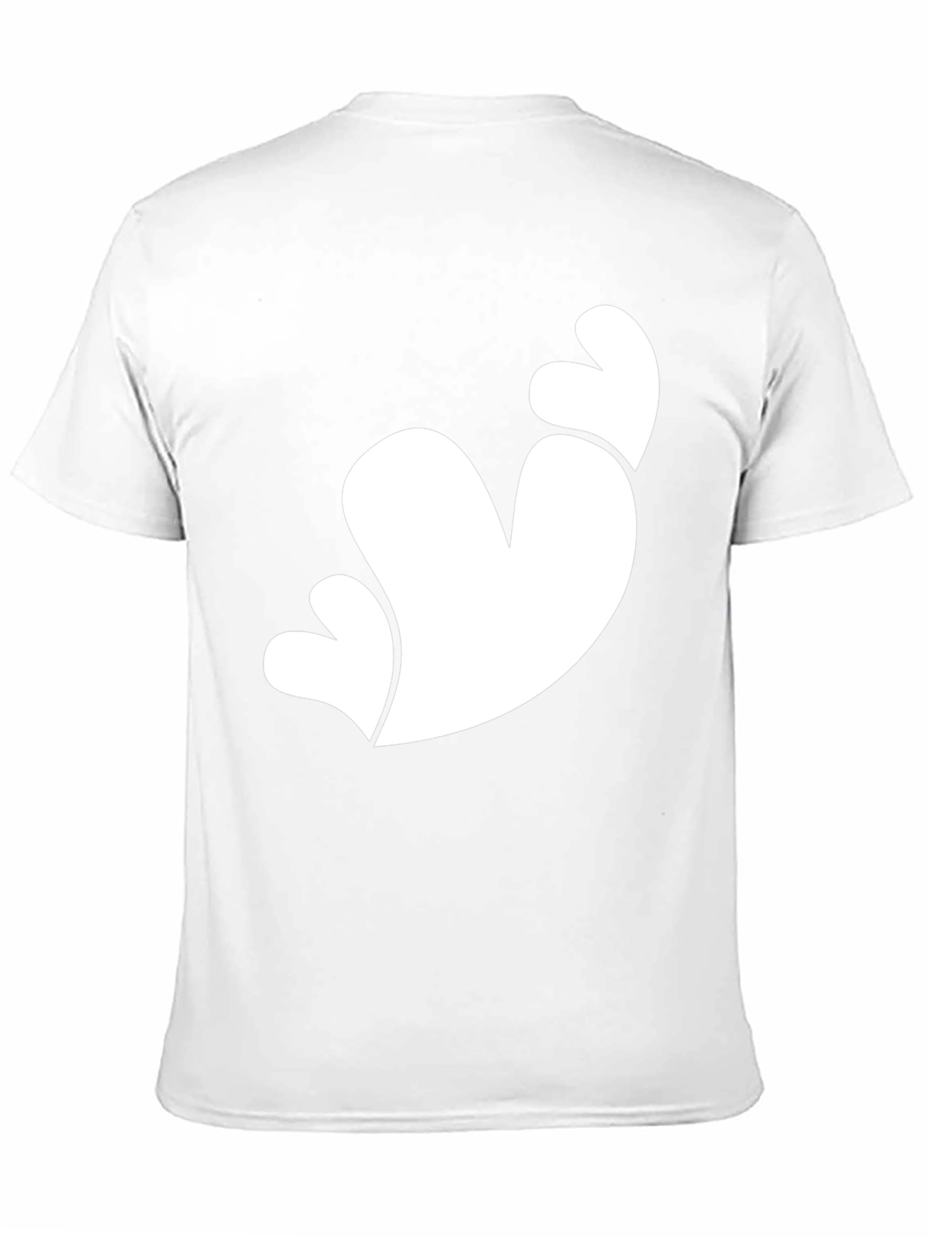 Black T-Shirt with White Heart Graphic