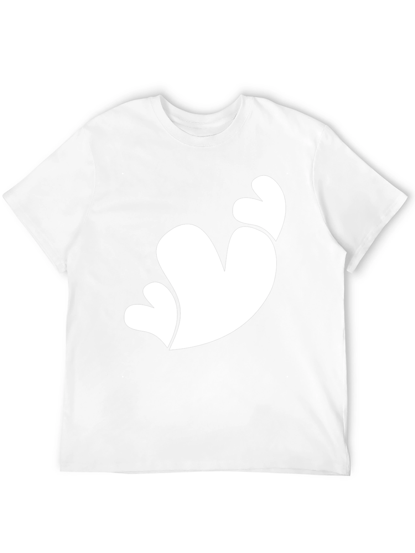 Black T-Shirt with White Heart Graphic