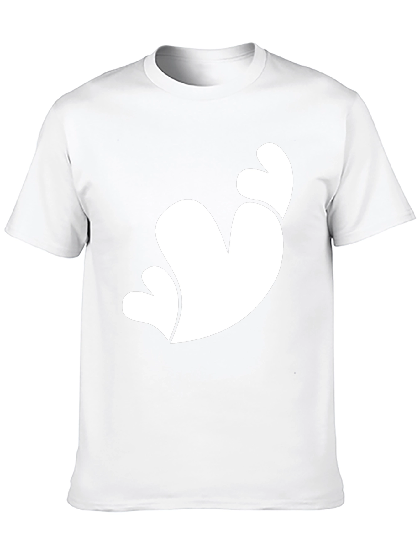 Black T-Shirt with White Heart Graphic