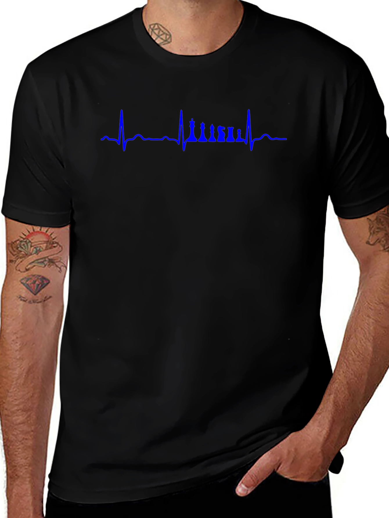 Chess Heartbeat T-Shirt - Cool Graphic Tee