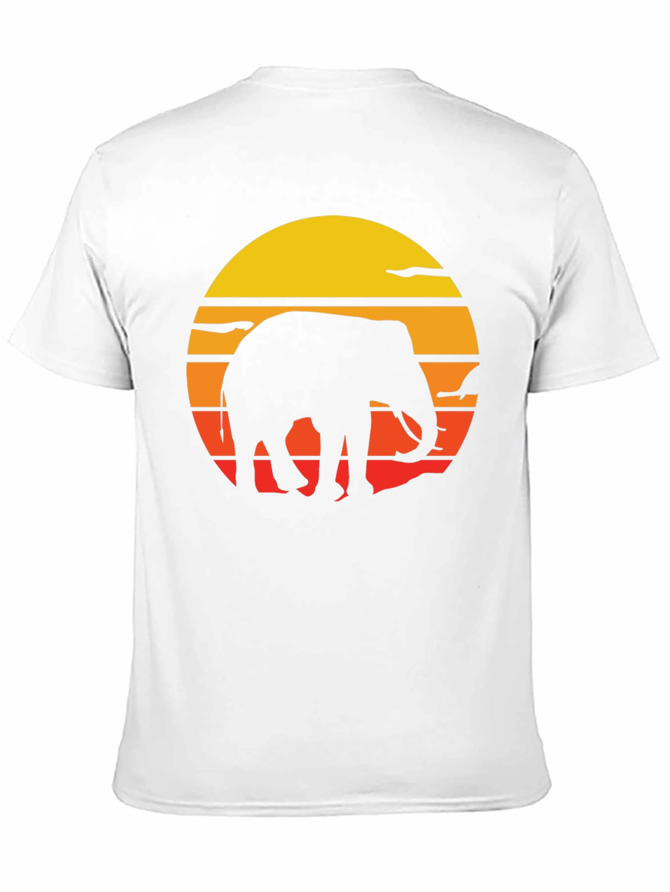 Elephant Sunset Graphic Tee - Black Cotton T-Shirt