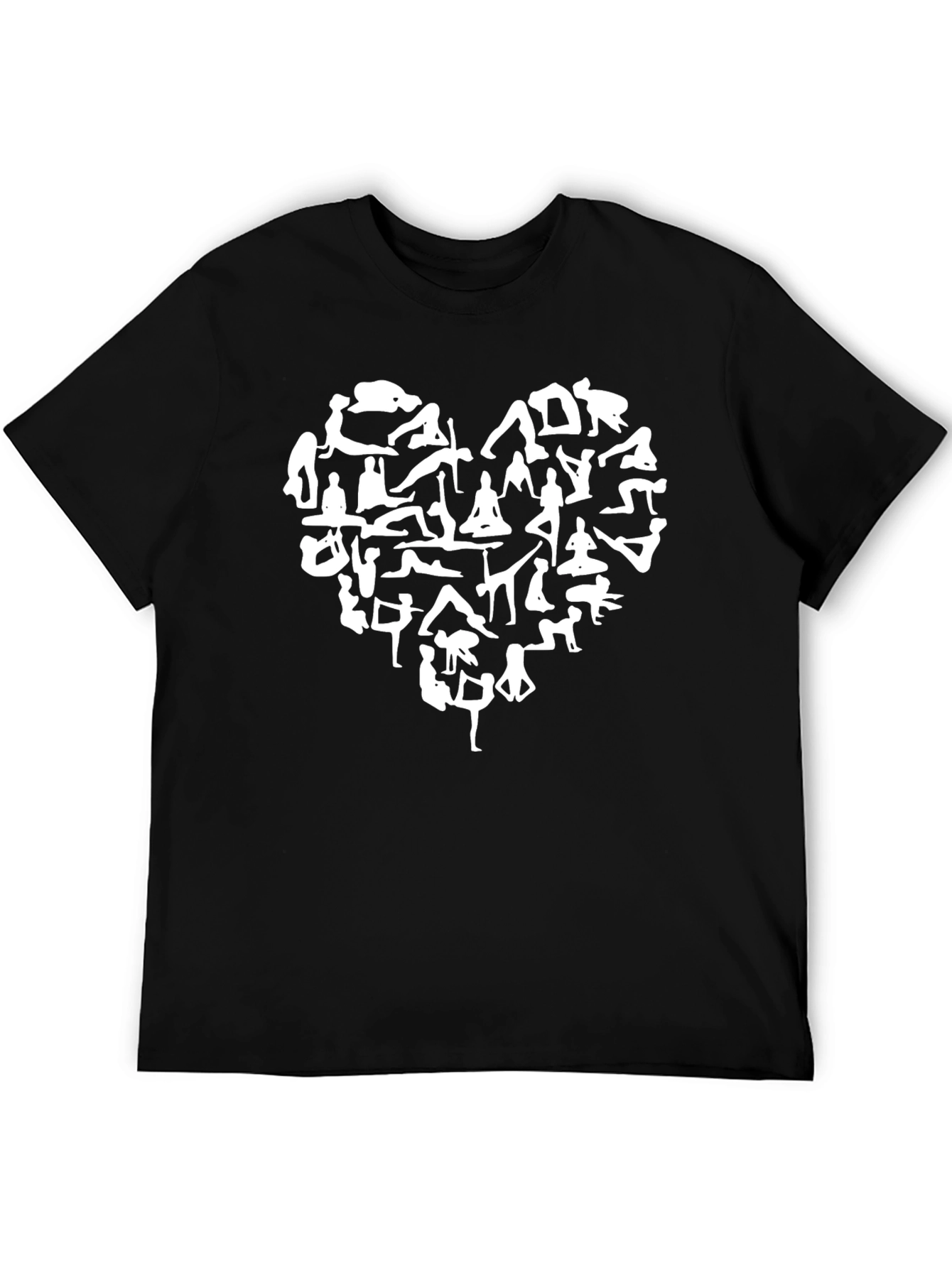 Yoga Heart Graphic Tee - Black