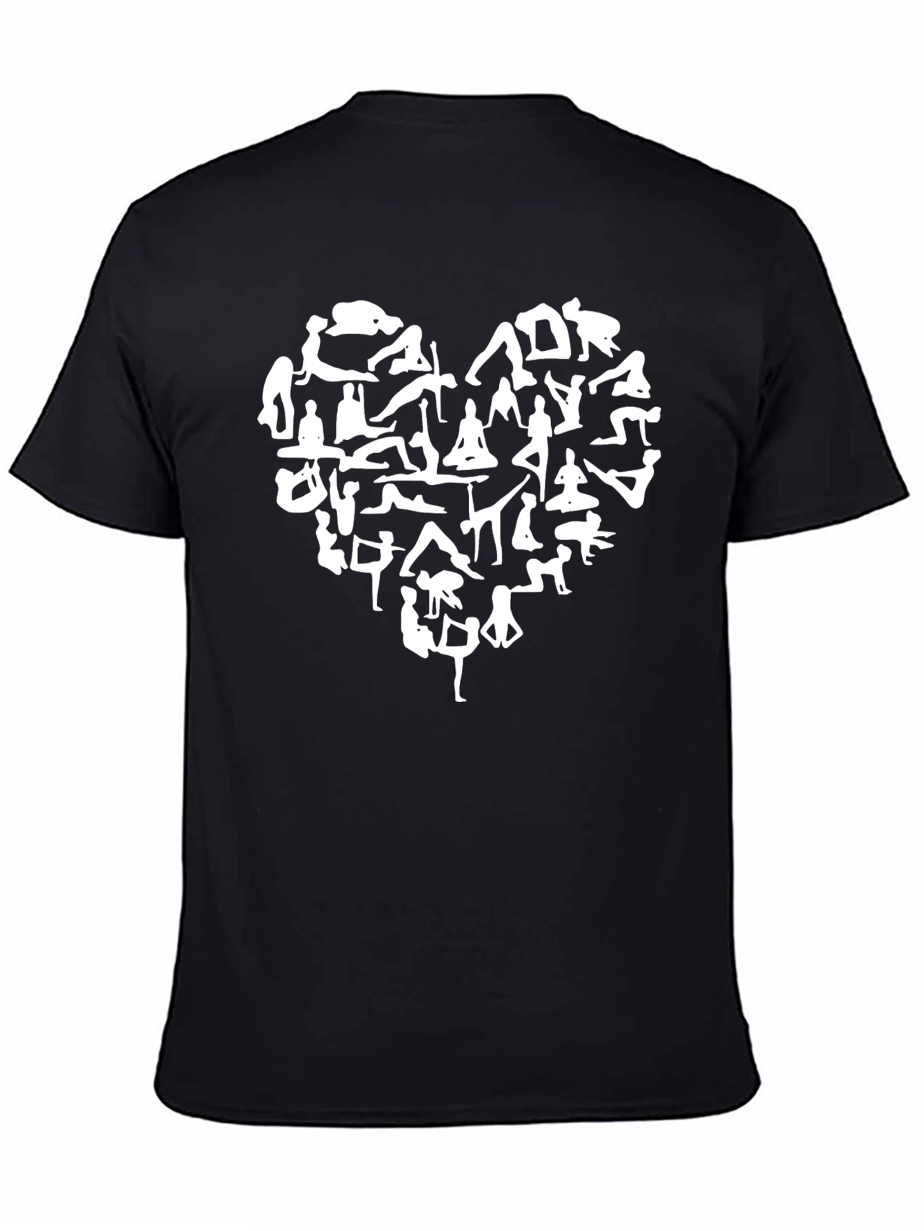 Yoga Heart Graphic Tee - Black