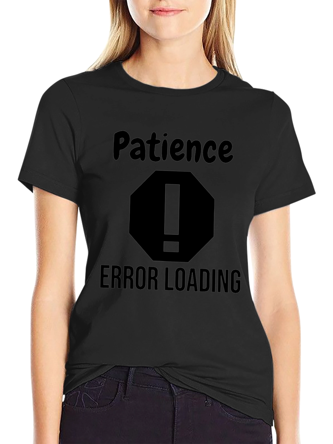 Patience Error Loading Mens Black T-Shirt