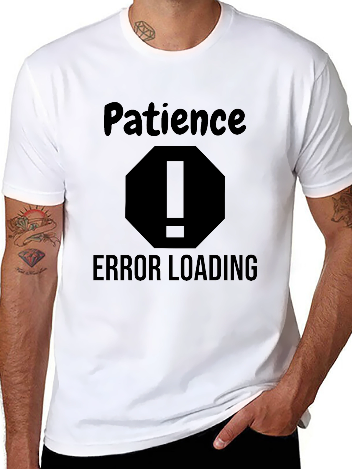 Patience Error Loading Mens Black T-Shirt