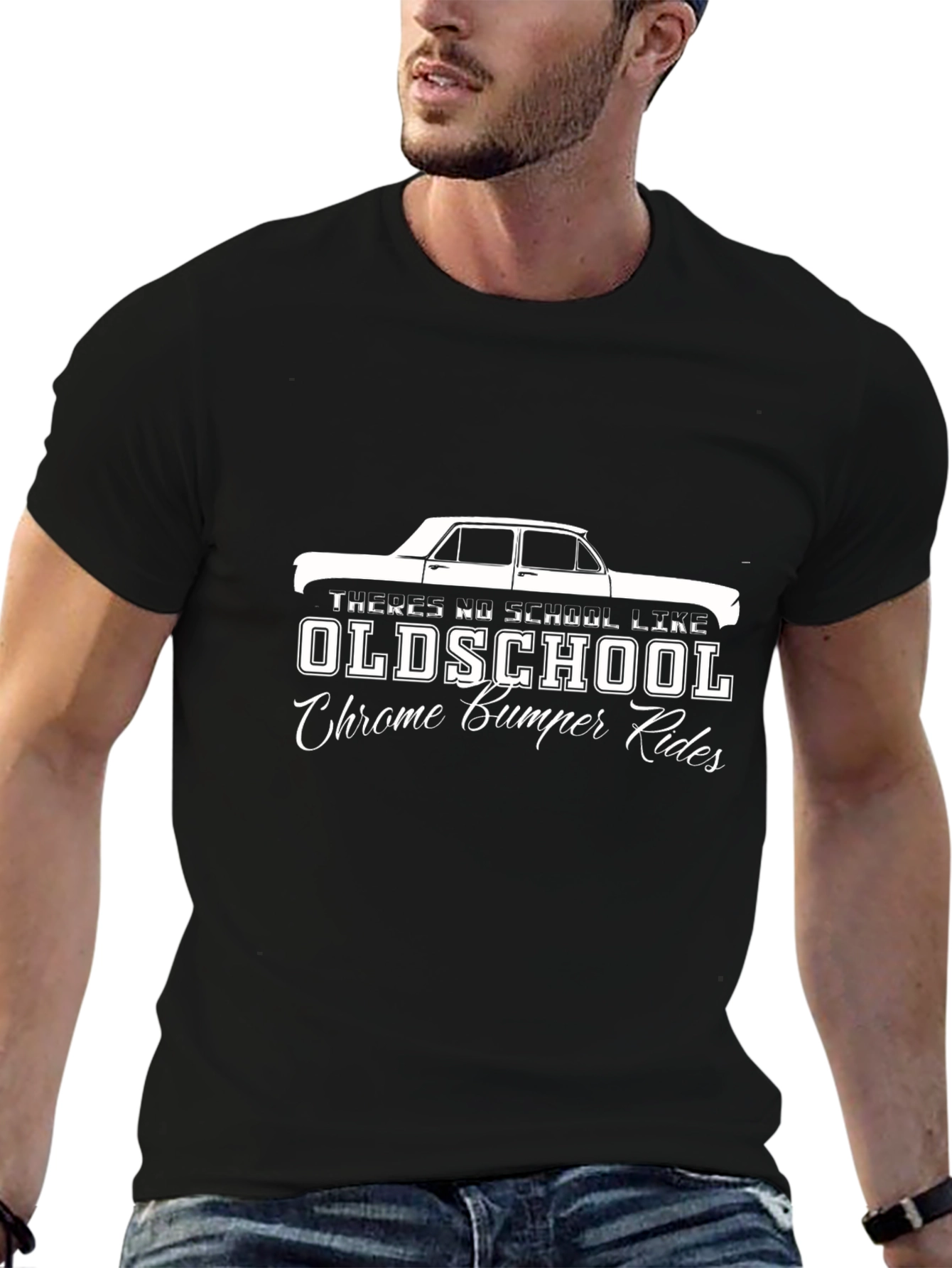 Oldschool Chrome Bumper Rides Black T-Shirt