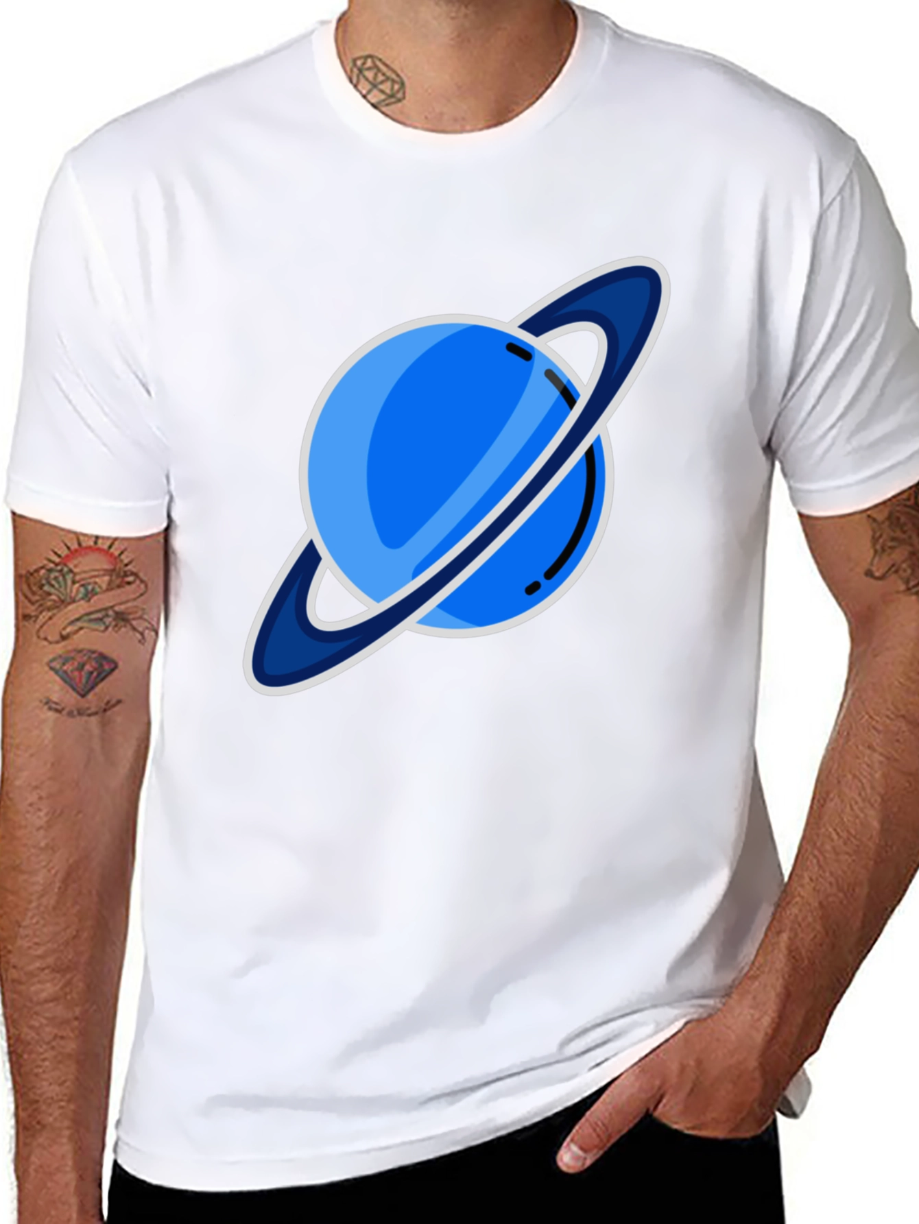 Saturn Graphic T-Shirt - Black