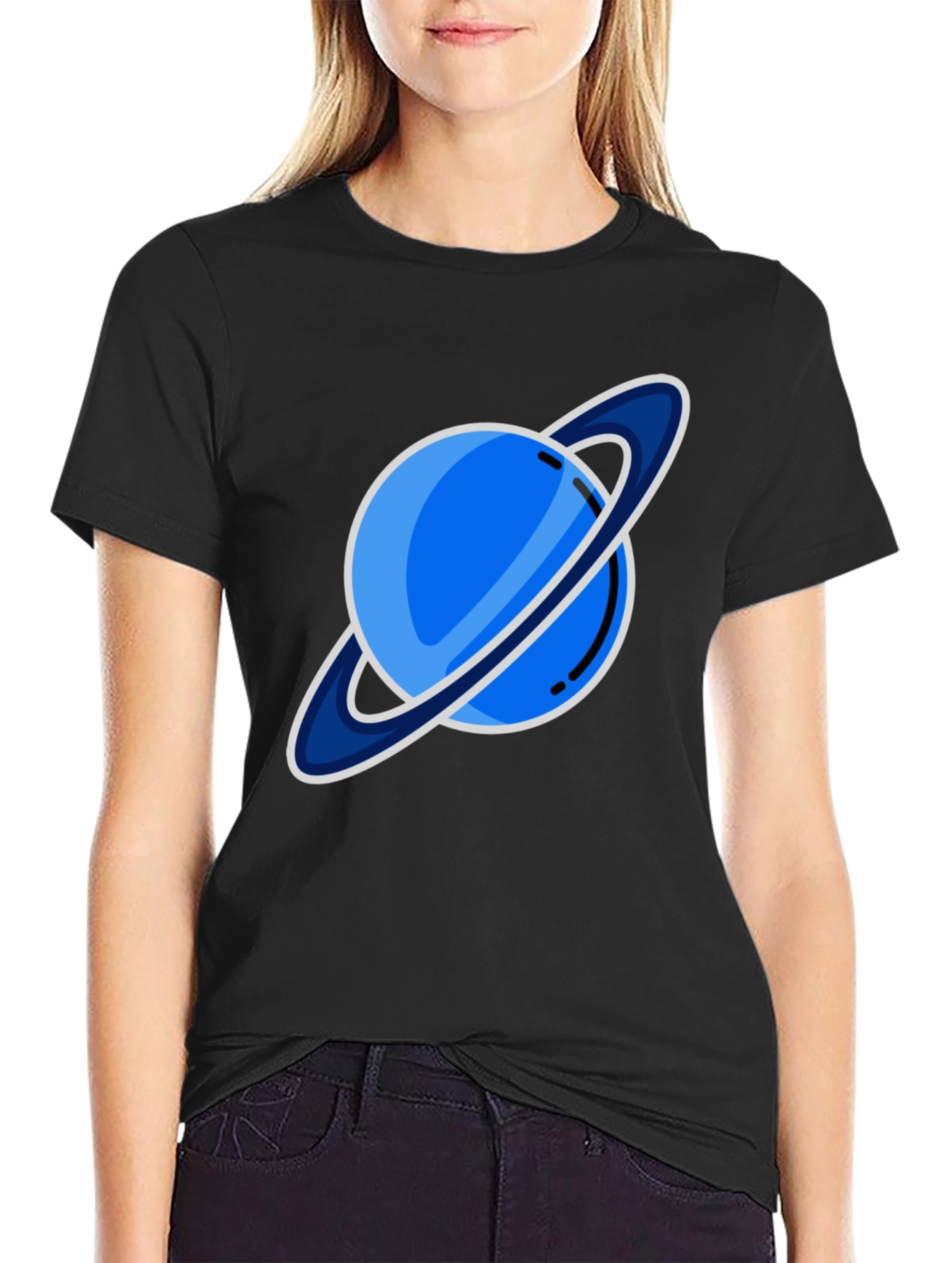 Saturn Graphic T-Shirt - Black