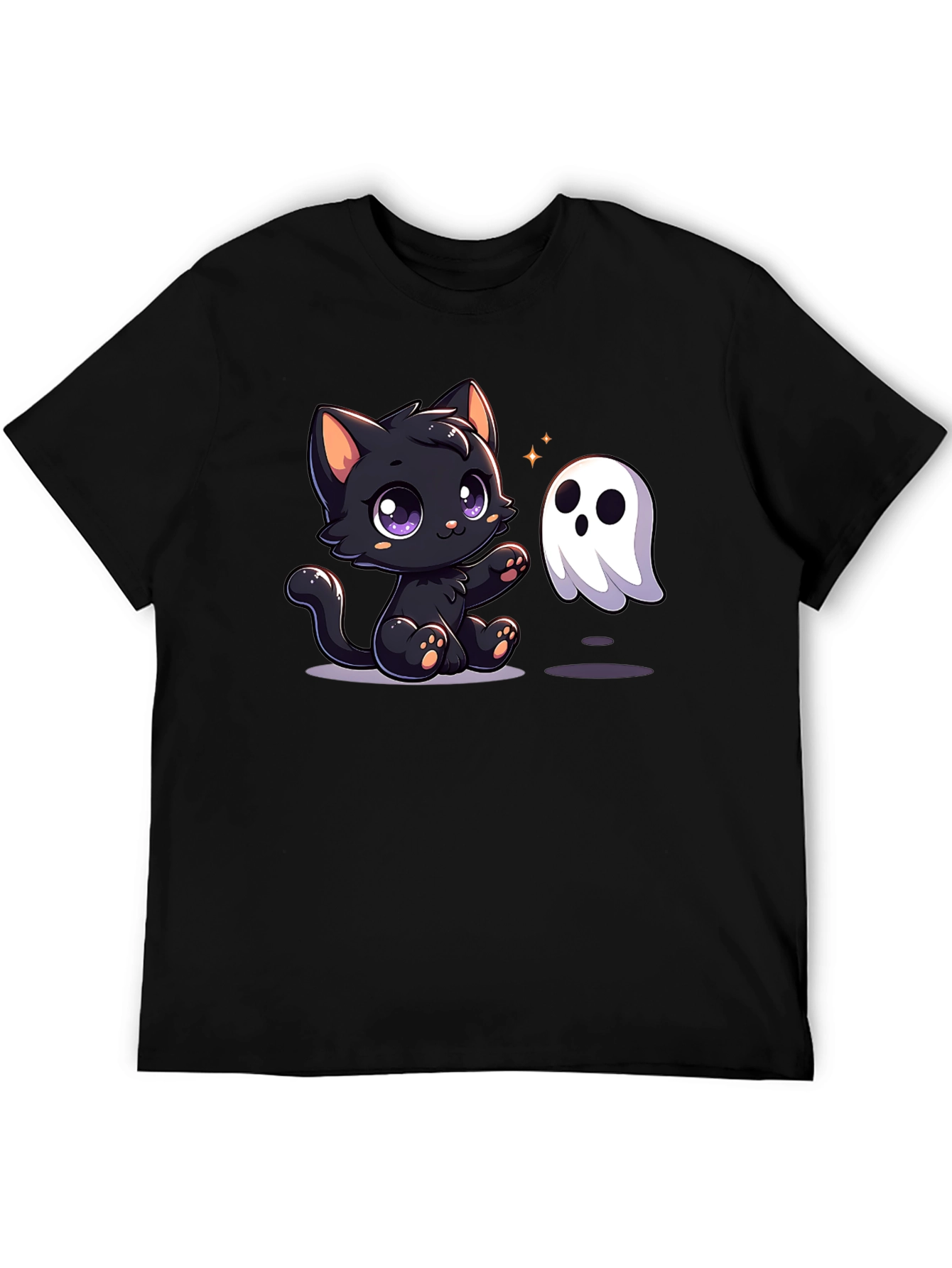 Cute Cat & Ghost Halloween T-Shirt