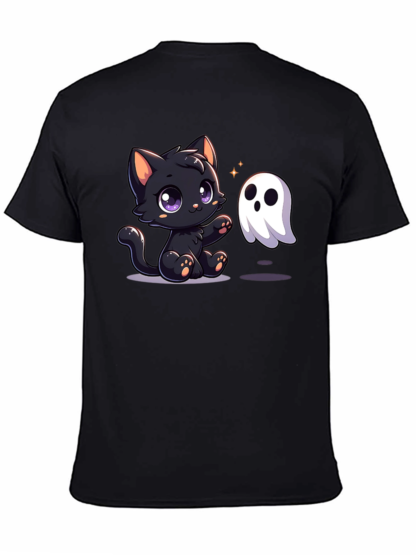 Cute Cat & Ghost Halloween T-Shirt