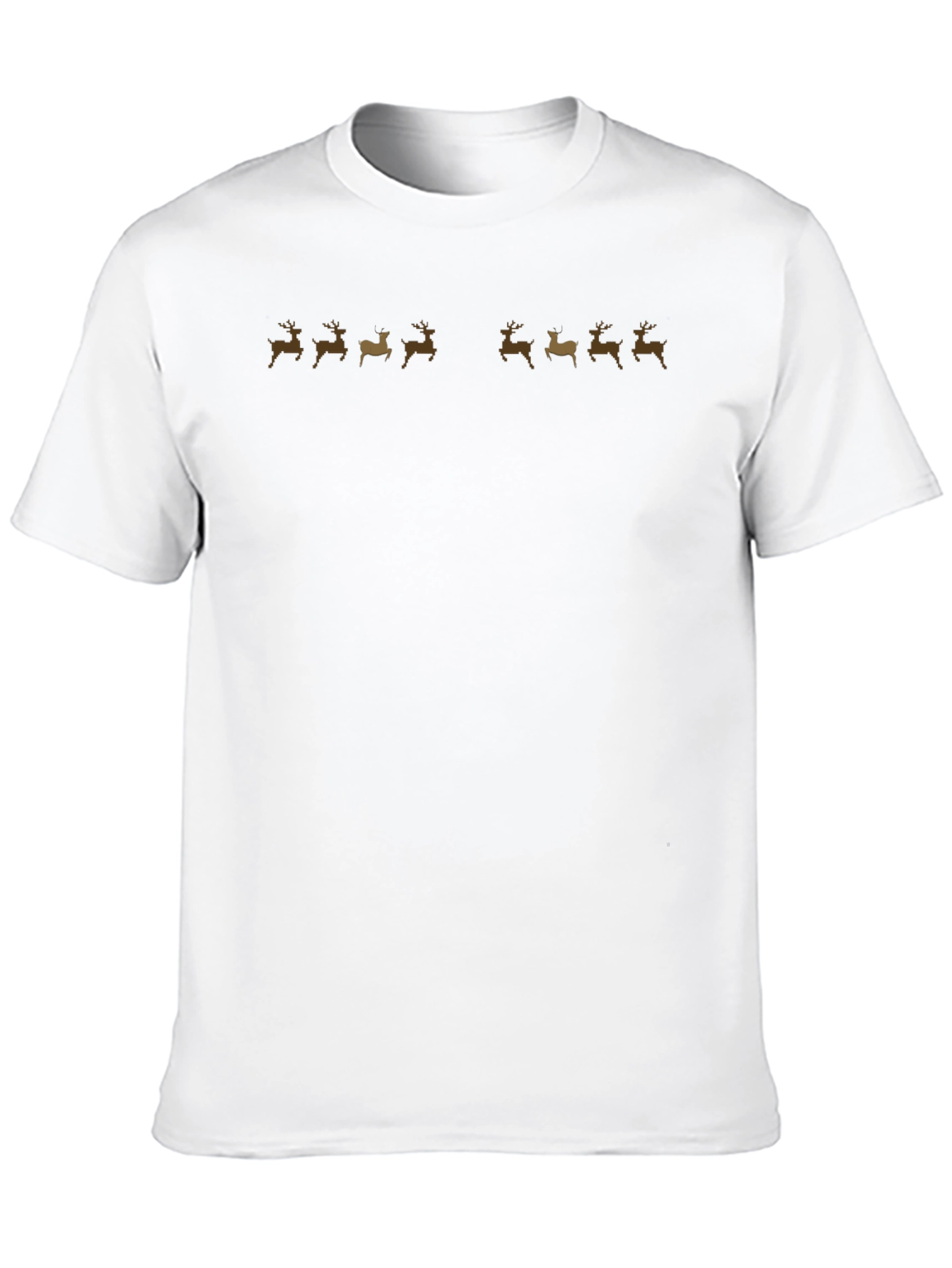Reindeer Pattern Black T-Shirt
