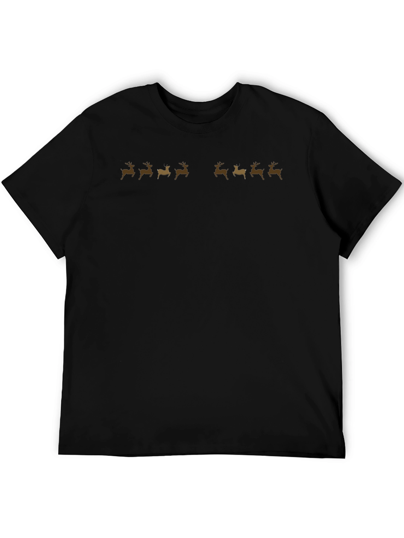 Reindeer Pattern Black T-Shirt