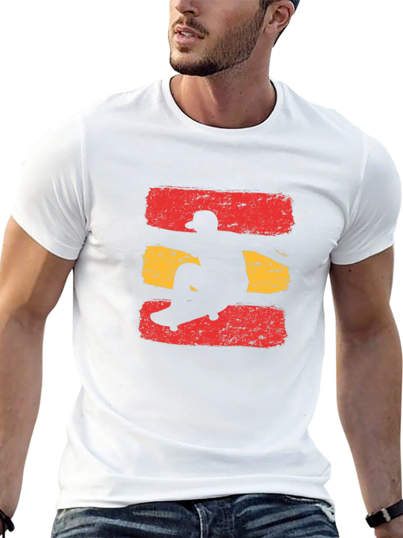 Skateboarding Silhouette Graphic Tee - Cool Design