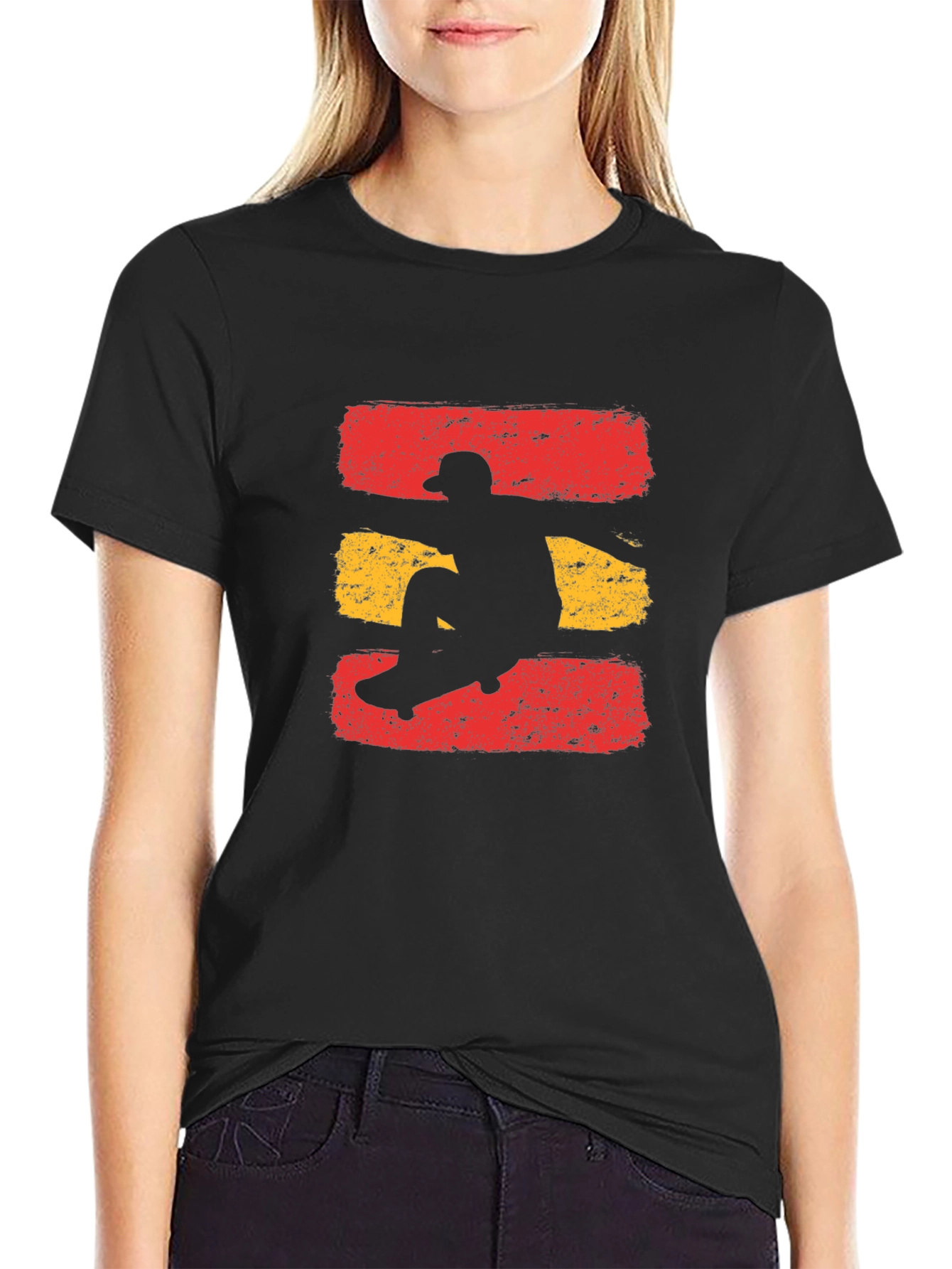 Skateboarding Silhouette Graphic Tee - Cool Design