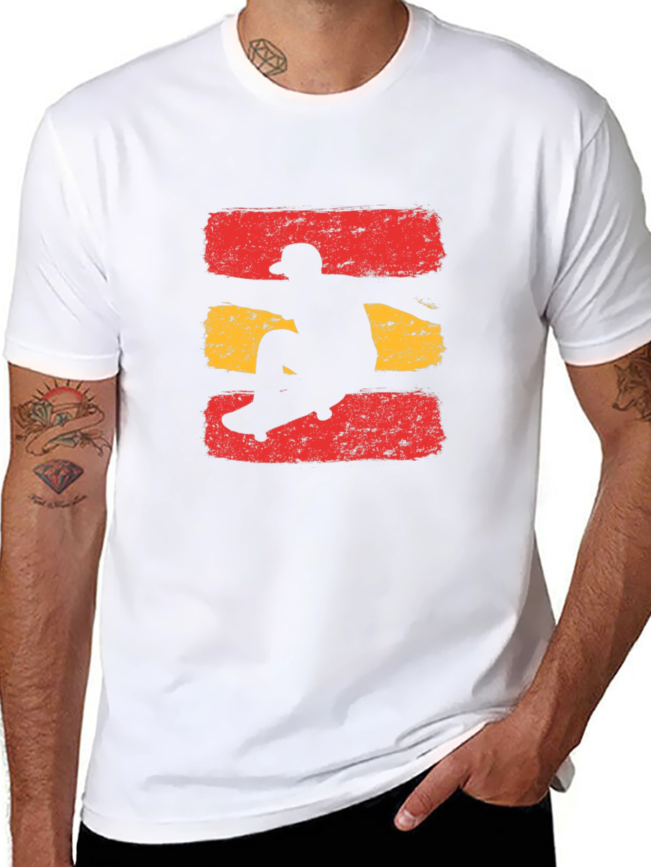 Skateboarding Silhouette Graphic Tee - Cool Design