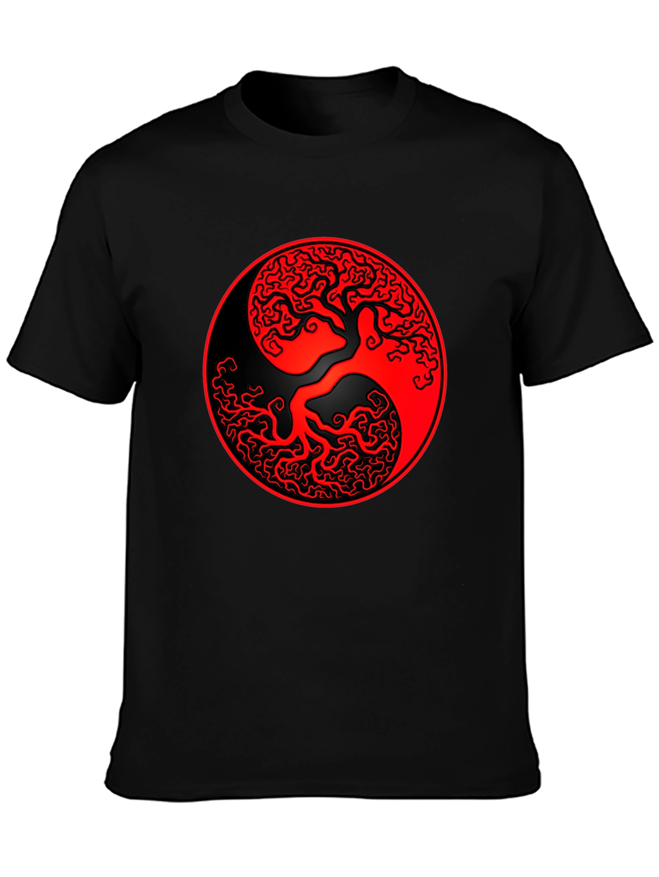 Yin Yang Tree T-Shirt - Mens Black Graphic Tee