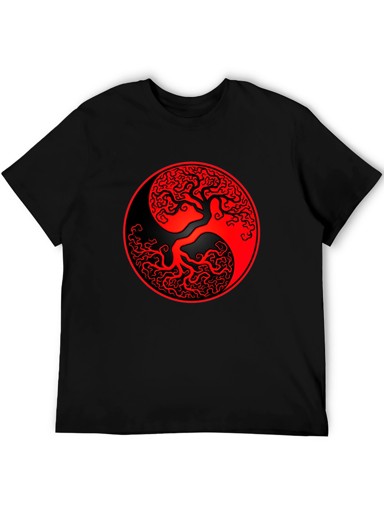 Yin Yang Tree T-Shirt - Mens Black Graphic Tee