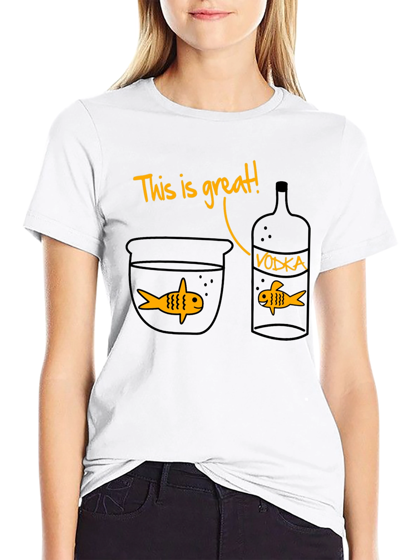 Funny This is Great! Vodka & Fish Graphic T-Shirt