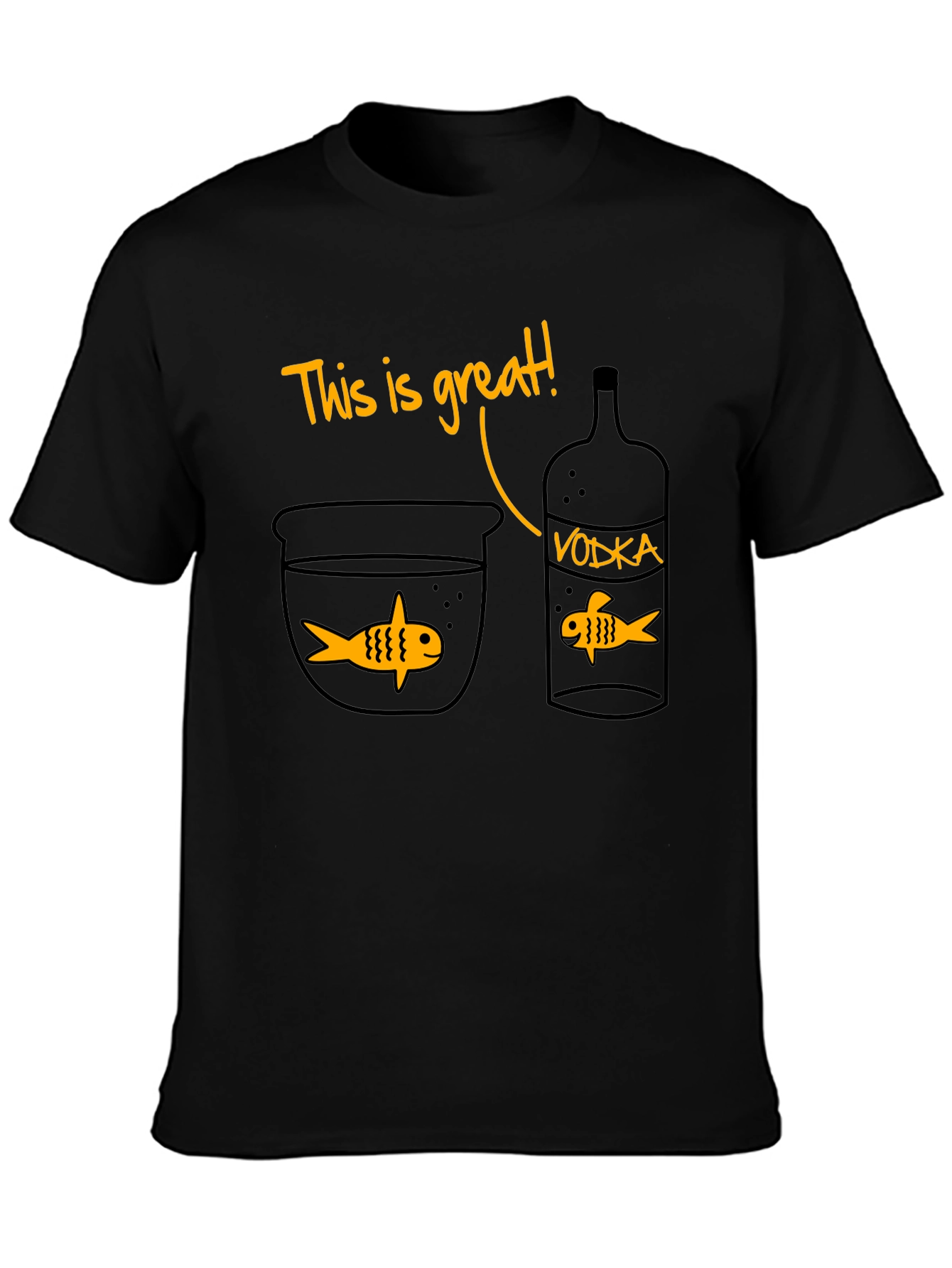 Funny This is Great! Vodka & Fish Graphic T-Shirt