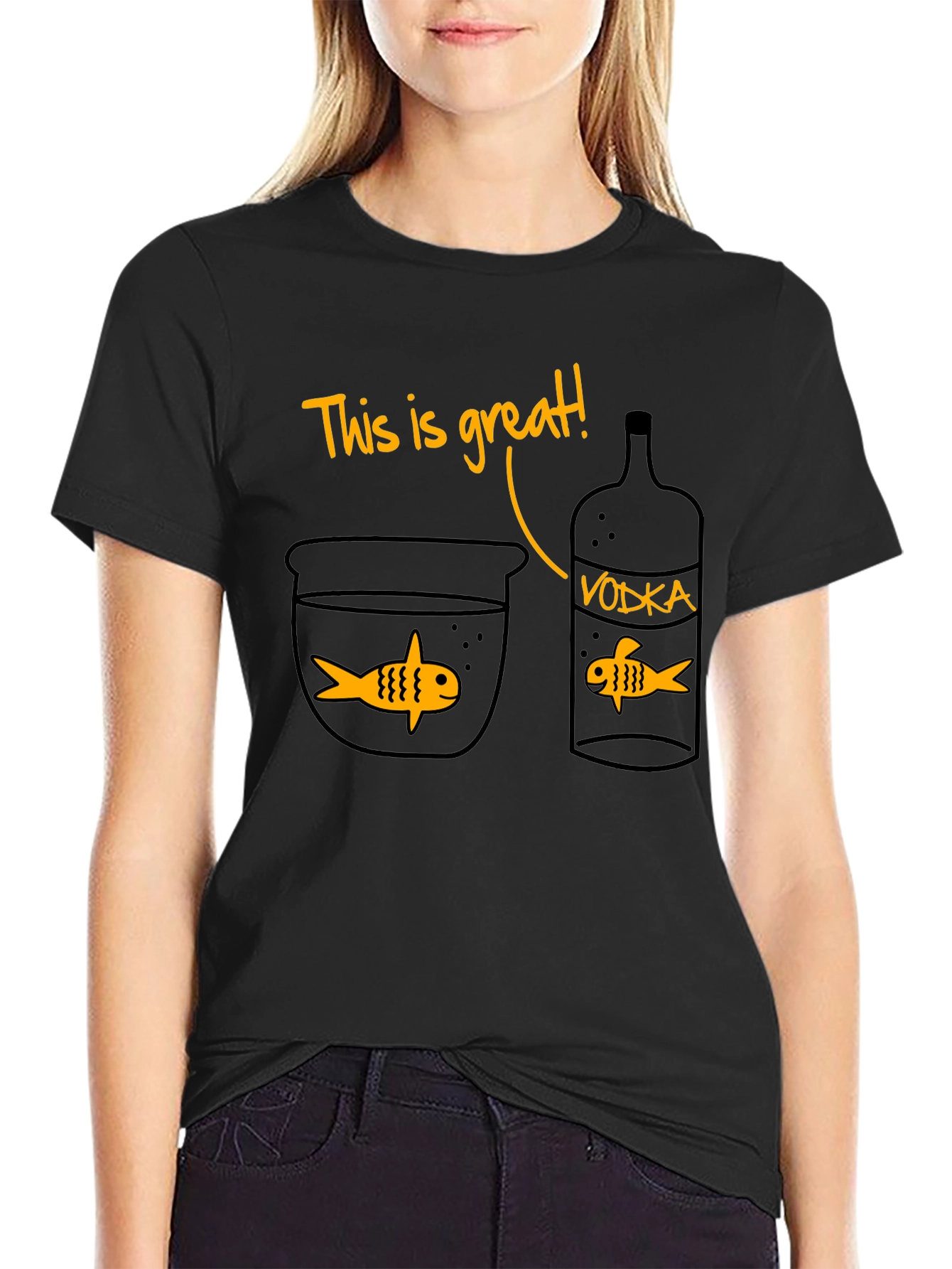 Funny This is Great! Vodka & Fish Graphic T-Shirt